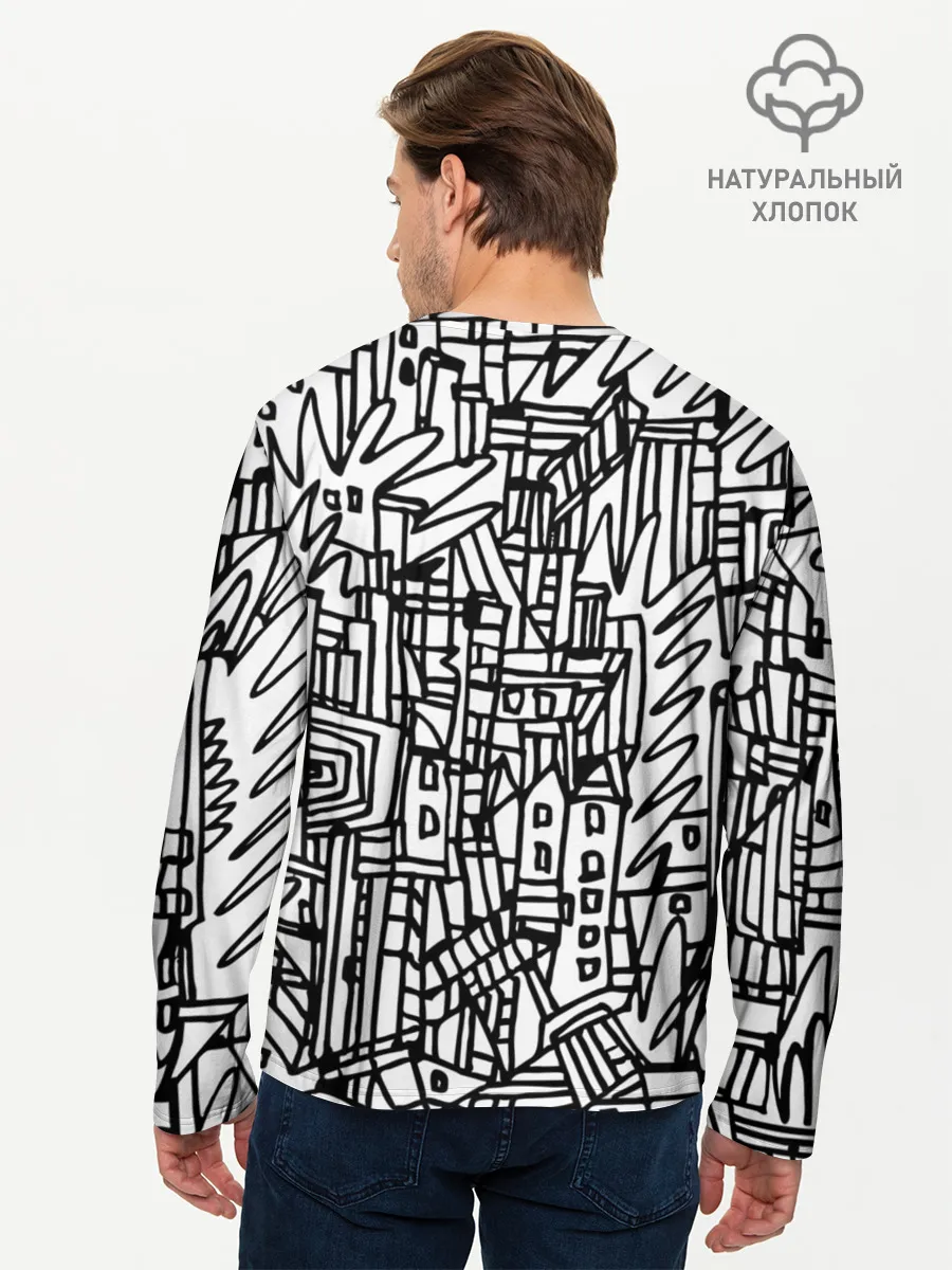 Мужской лонгслив базовый / Городской скетч