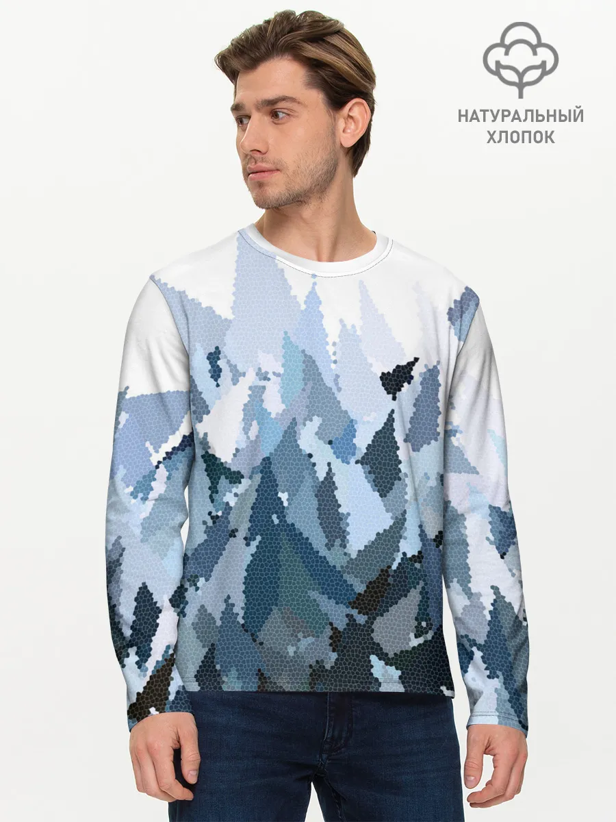 Мужской лонгслив базовый / Абстрактная мазаика витраж