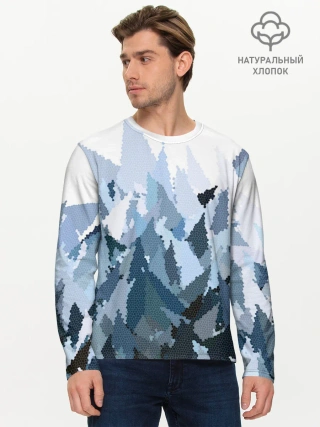 Мужской лонгслив базовый / Абстрактная мазаика витраж