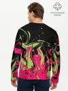 Мужской лонгслив базовый / Черно малиновый абстрактный
