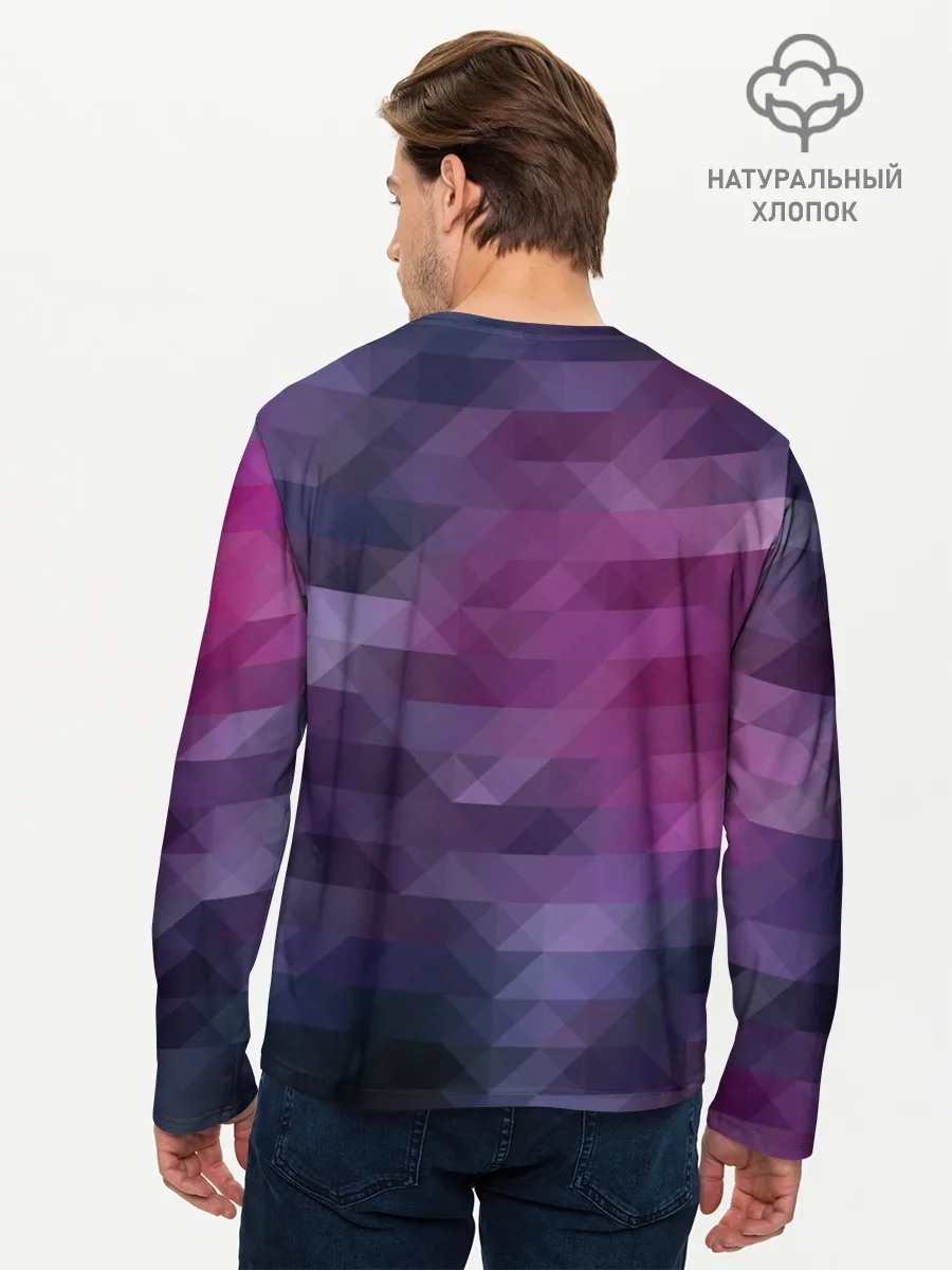 Мужской лонгслив базовый / Фиолетово-бордовый узор