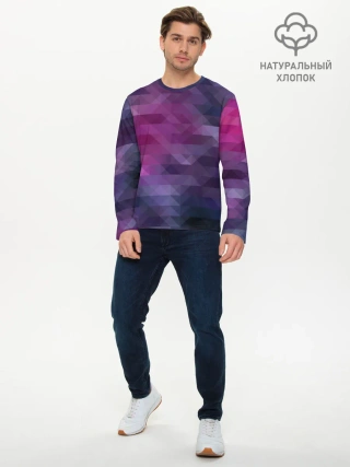Мужской лонгслив базовый / Фиолетово-бордовый узор