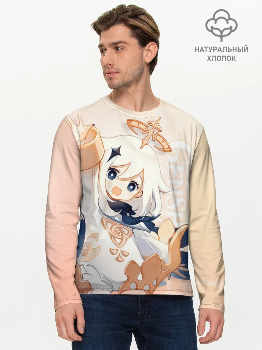 Мужской лонгслив базовый / Genshin Impact, Паймон
