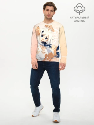 Мужской лонгслив базовый / Genshin Impact, Паймон