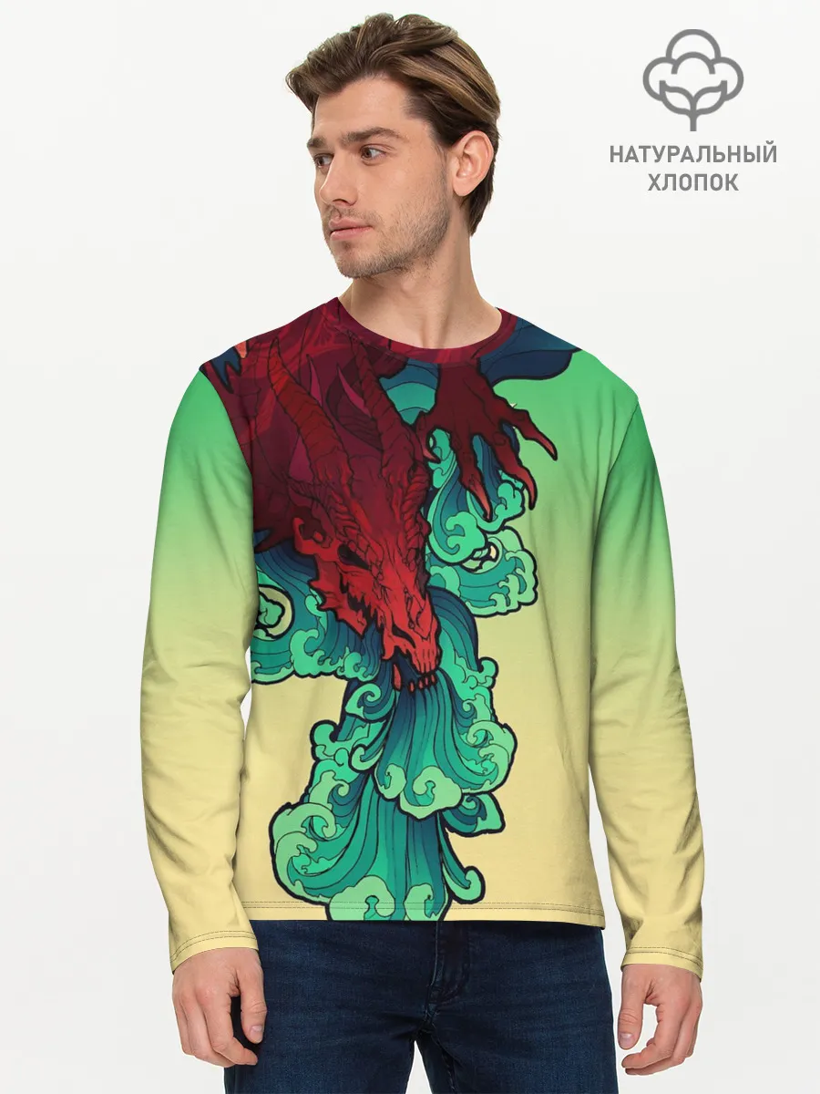Мужской лонгслив базовый / Дракон