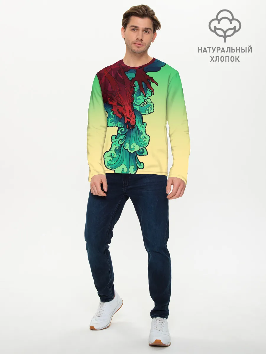 Мужской лонгслив базовый / Дракон