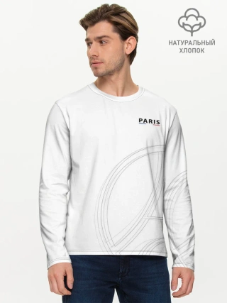 Мужской лонгслив базовый / PSG | Core Big Logo White