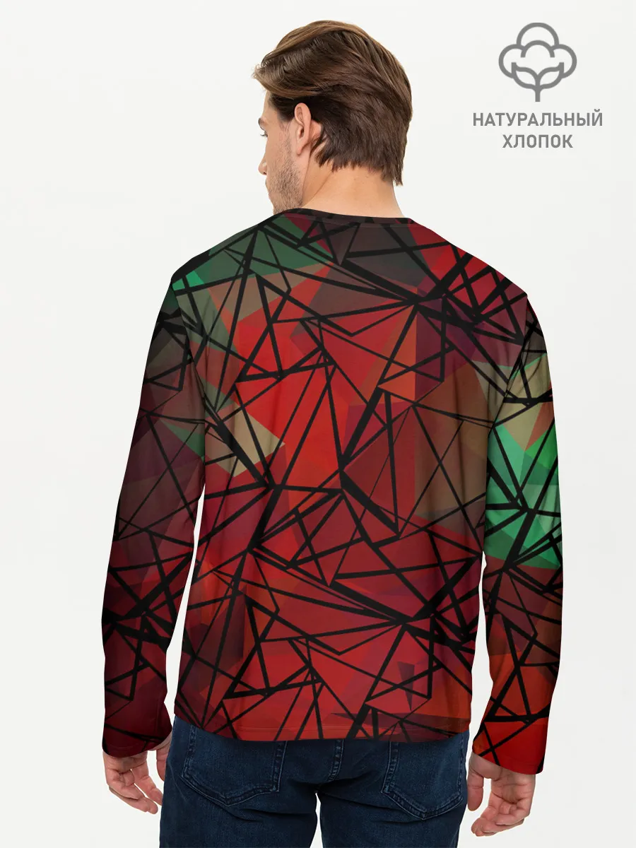 Мужской лонгслив базовый / Абстрактный геометрический