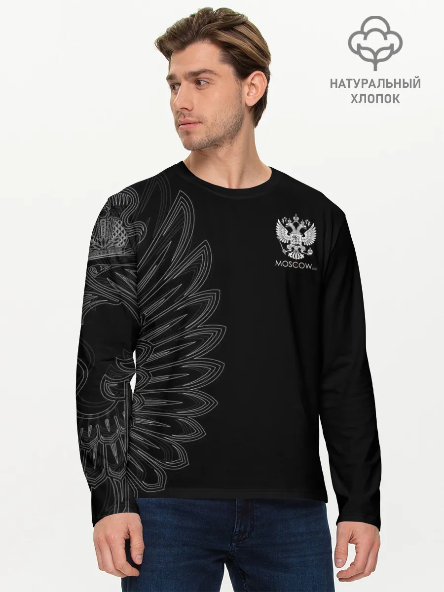 Мужской лонгслив базовый / Russia | Black Side