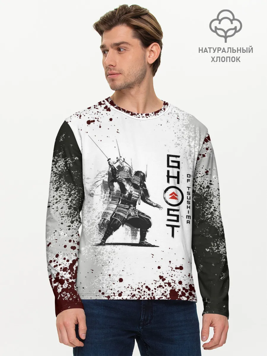 Мужской лонгслив базовый / Ghost of Tsushim | Призрак Цусима