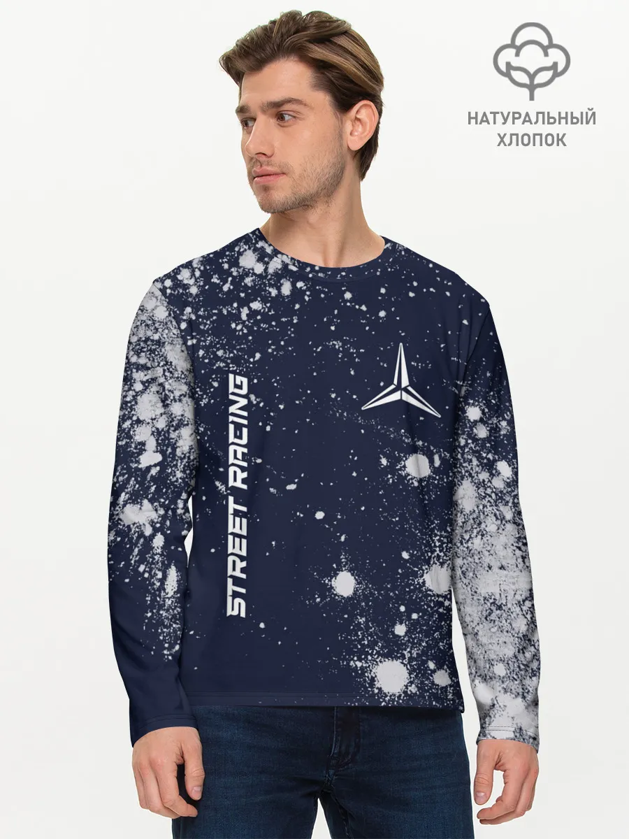 Мужской лонгслив базовый / Мерседес - Звезда - Pro Racing