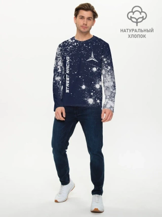 Мужской лонгслив базовый / Мерседес - Звезда - Pro Racing