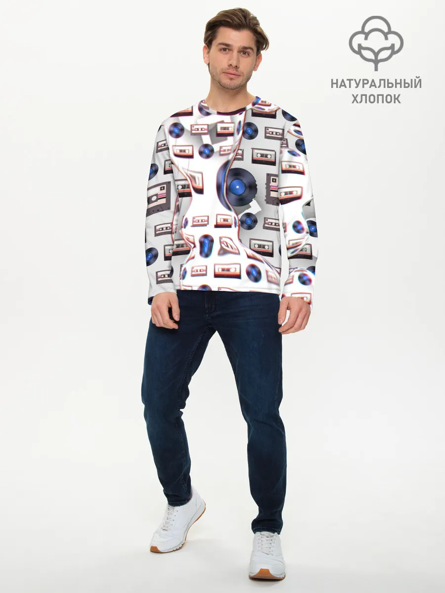 Мужской лонгслив базовый / дискотека 80