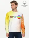 Мужской лонгслив базовый / Поп Ит - Кружок - Разводы