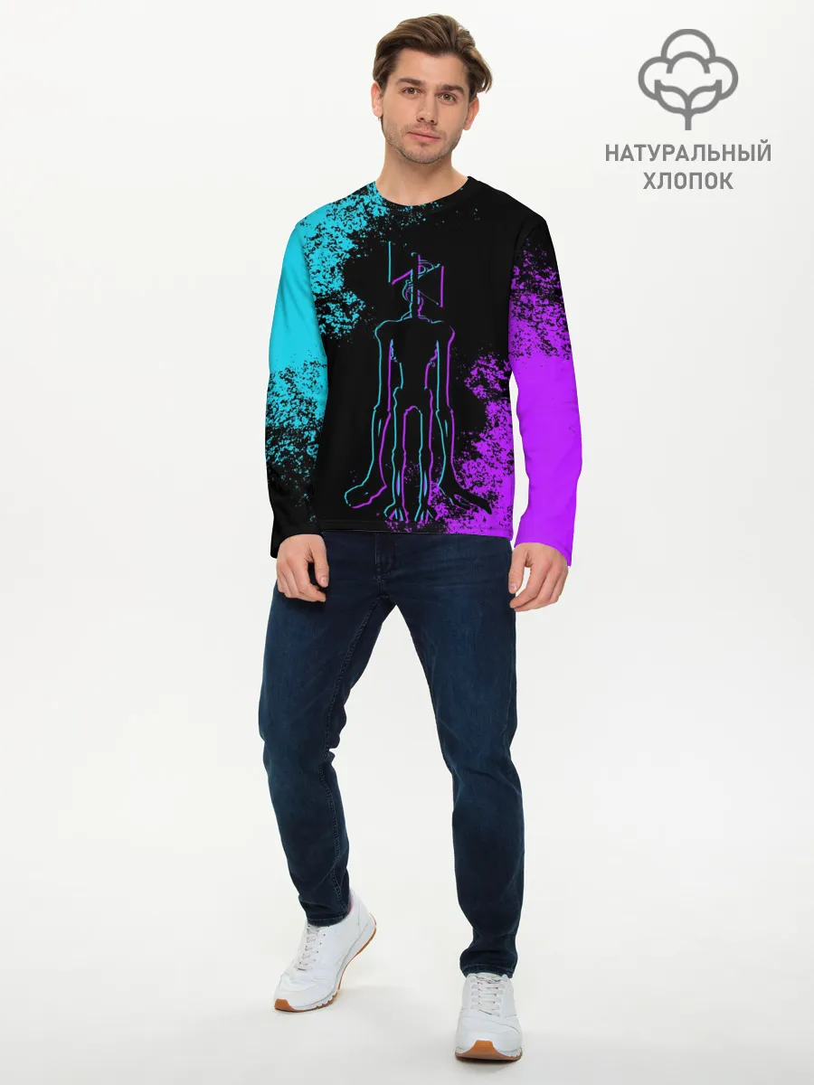 Мужской лонгслив базовый / НЕОНОВЫЙ СИРЕНОГОЛОВЫЙ