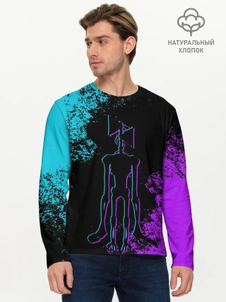 Мужской лонгслив базовый / НЕОНОВЫЙ СИРЕНОГОЛОВЫЙ