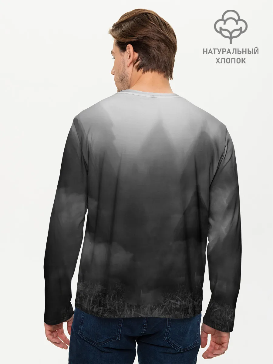 Мужской лонгслив базовый / СИРЕНОГОЛОВЫЙ / ТУМАННЫЙ ЛЕС