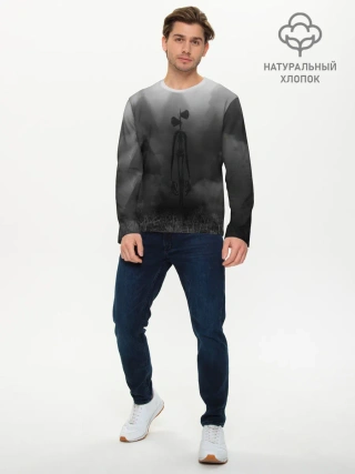 Мужской лонгслив базовый / СИРЕНОГОЛОВЫЙ / ТУМАННЫЙ ЛЕС