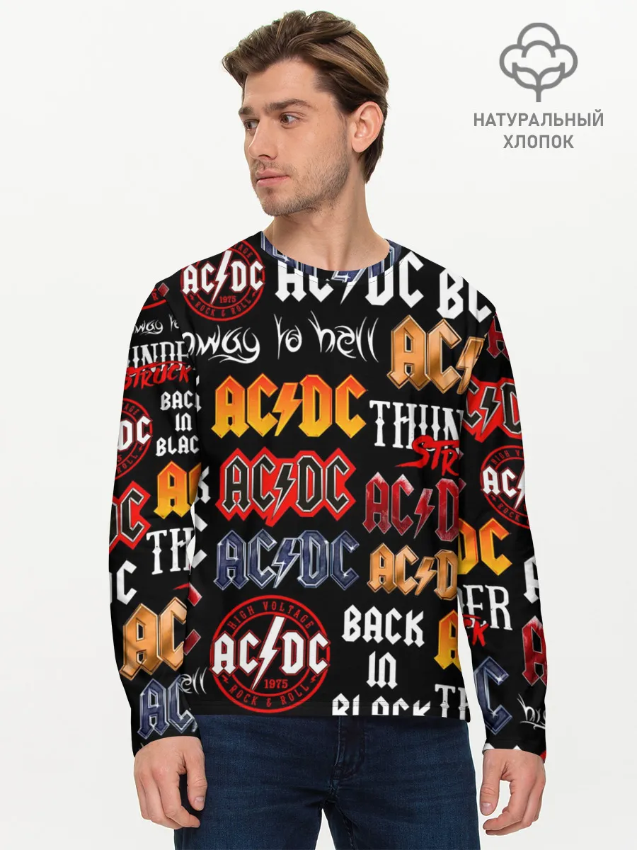 Мужской лонгслив базовый / AC DC LOGOBOMBING