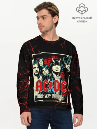 Мужской лонгслив базовый / AC DC HIGHWAY TO HELL