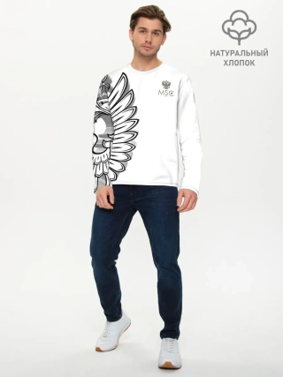 Мужской лонгслив базовый / Russia | MSKSide 3D Logo