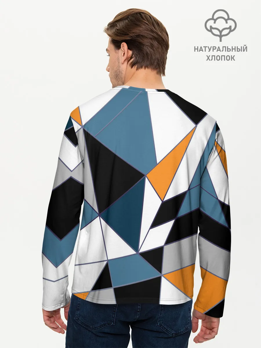 Мужской лонгслив базовый / Геометрический узор