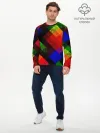 Мужской лонгслив базовый / Яркий геометрический узор