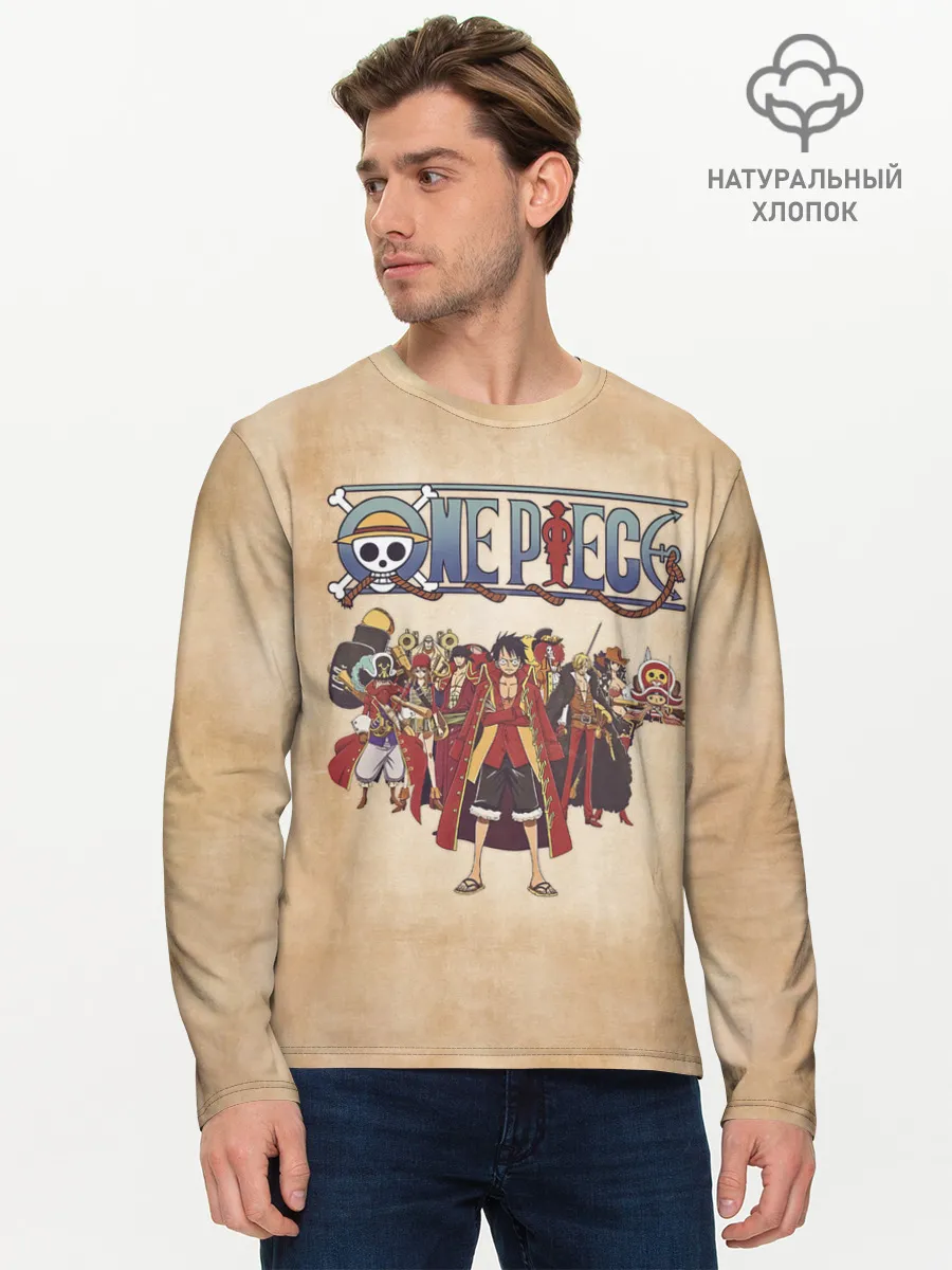 Мужской лонгслив базовый / Персонажи One Piece. Большой куш