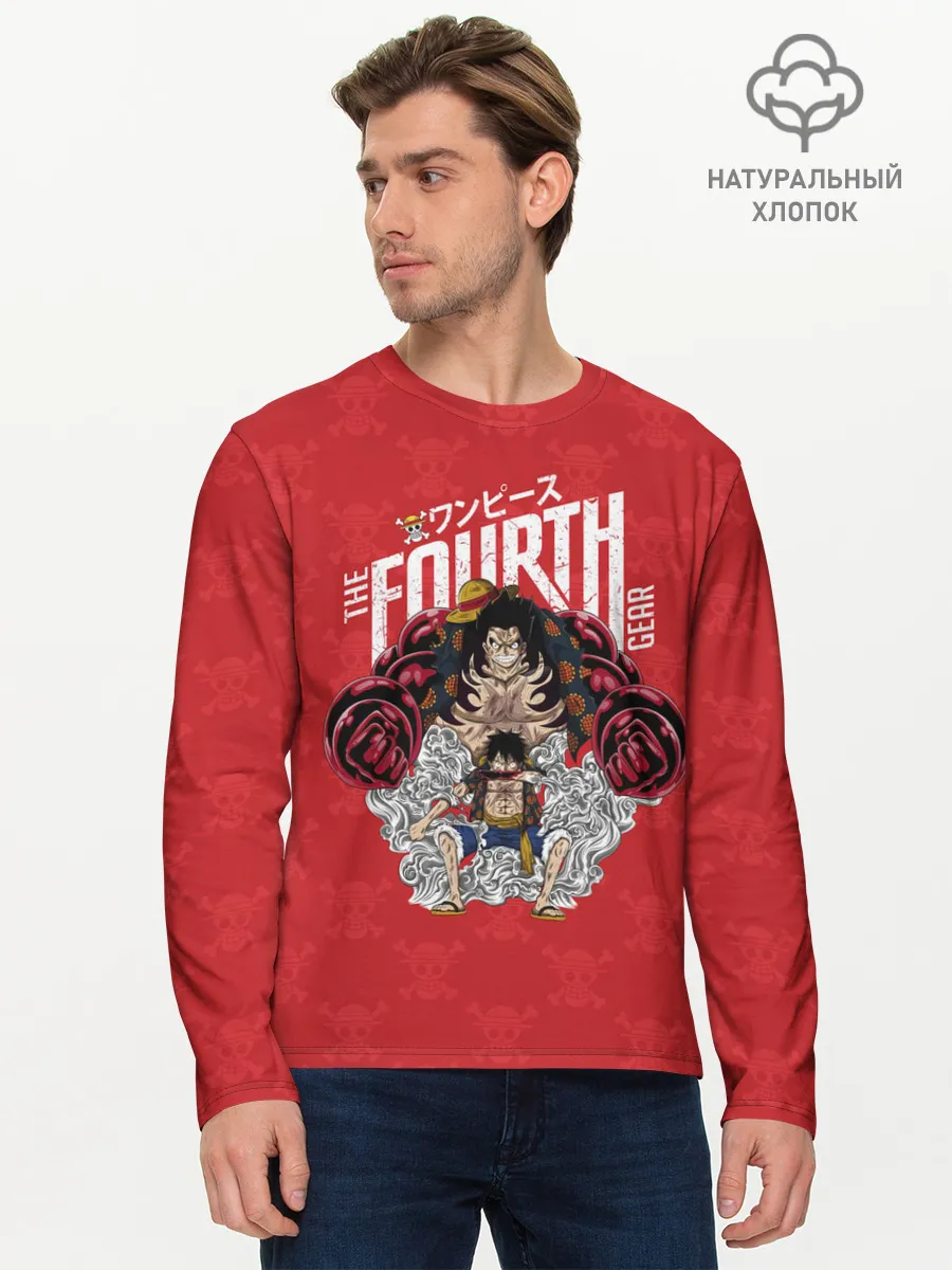 Мужской лонгслив базовый / Луффи | резиновый Лу One Piece