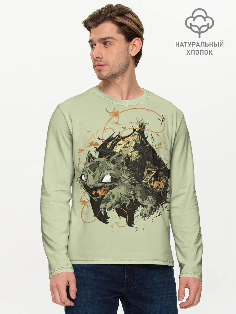 Мужской лонгслив базовый / Horror Bulbasaur