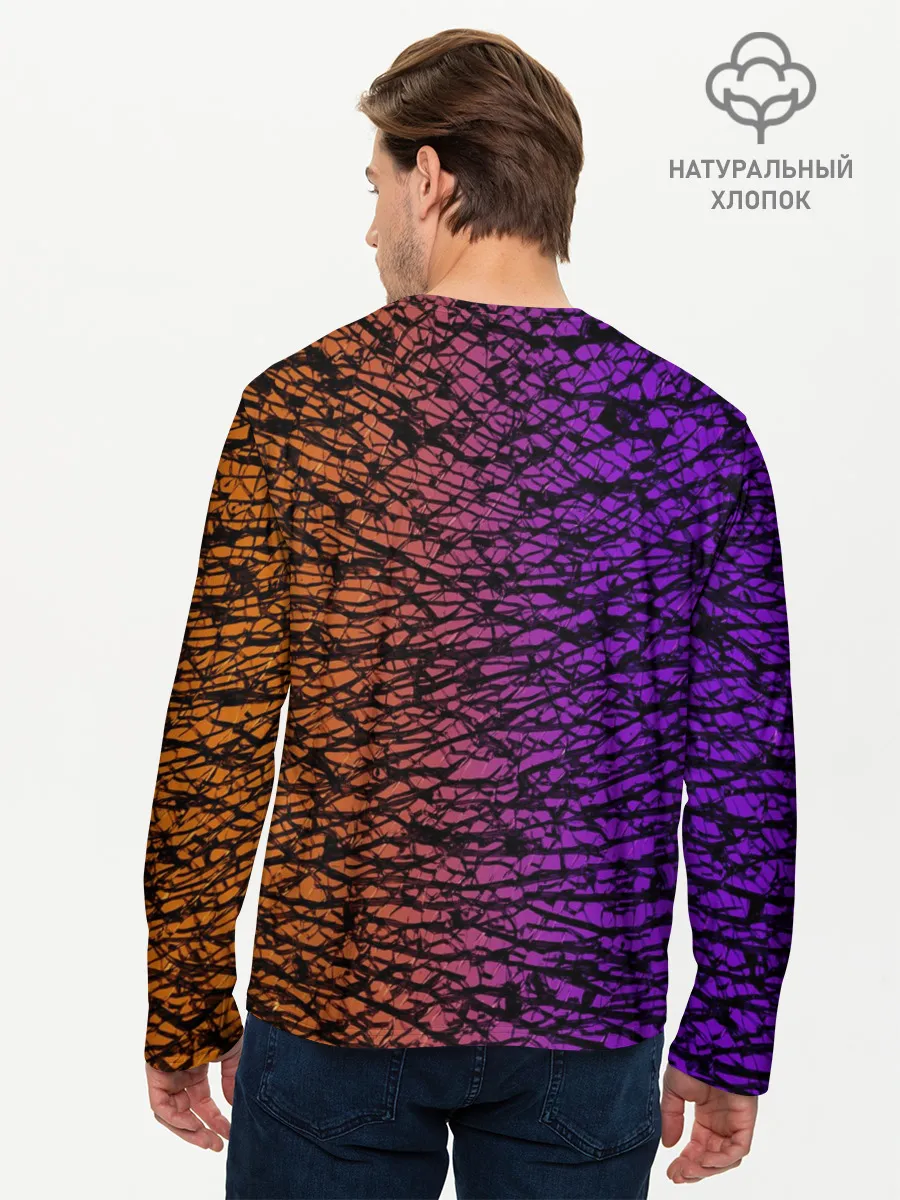 Мужской лонгслив базовый / Градиентный разлом 3D | 3Д