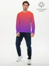 Мужской лонгслив базовый / Оранжевый и Фиолетовый