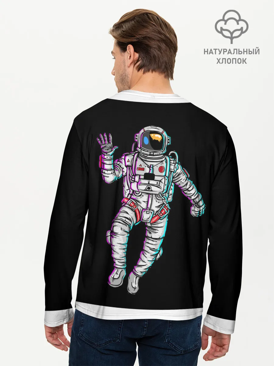 Мужской лонгслив базовый / Космонавт