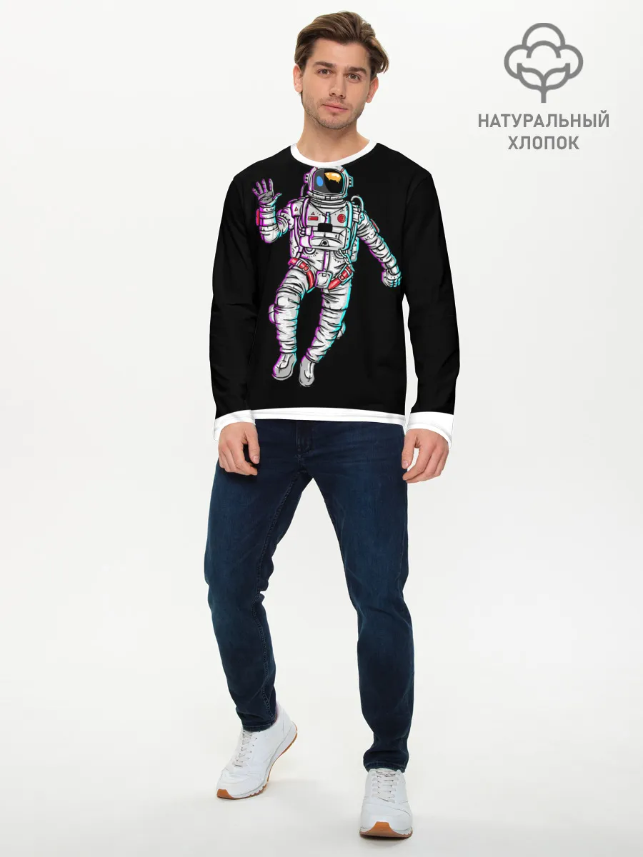 Мужской лонгслив базовый / Космонавт