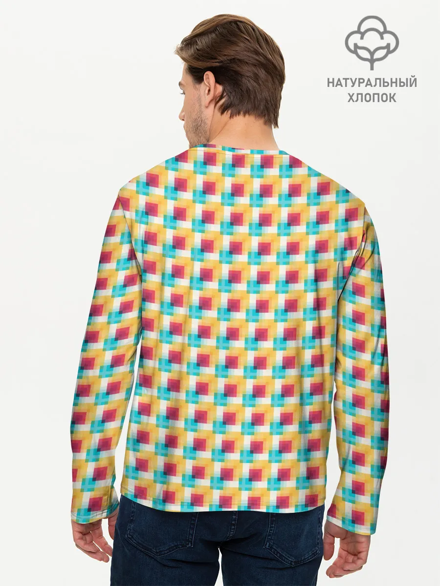 Мужской лонгслив базовый / Красочные кубы