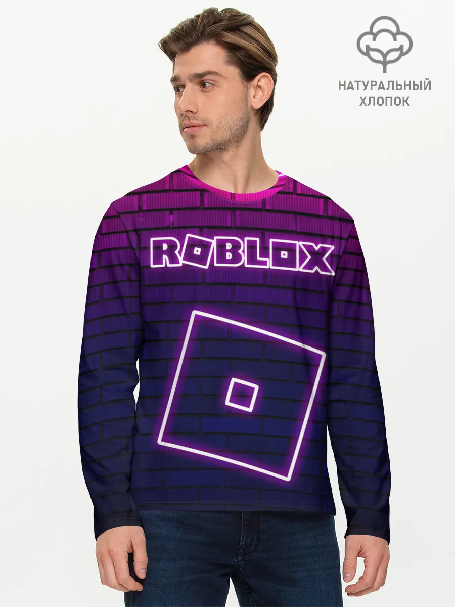 Мужской лонгслив базовый / ROBLOX / РОБЛОКС / НЕОН