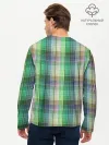 Мужской лонгслив базовый / Зеленый клетчатый узор