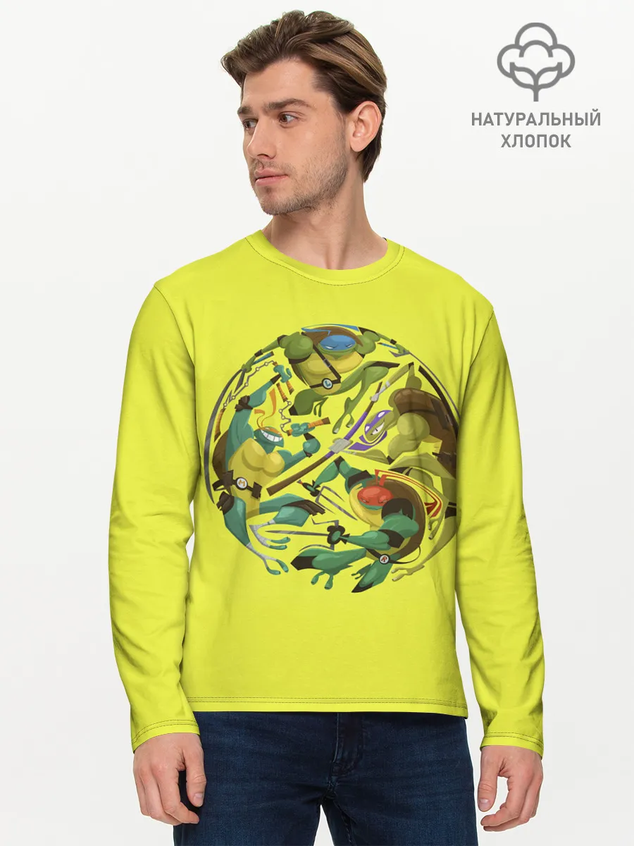 Мужской лонгслив базовый / Черепашья банда
