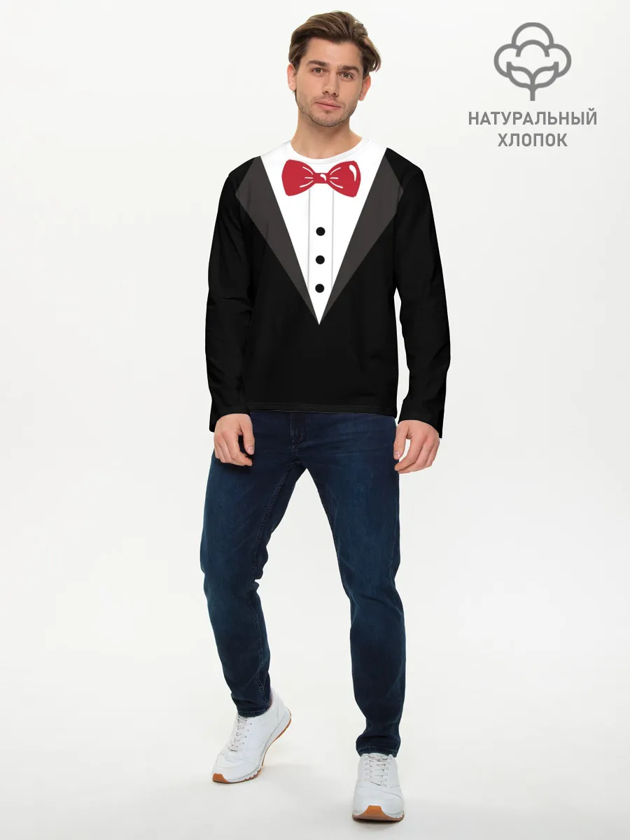 Мужской лонгслив базовый / Смокинг