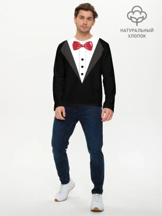 Мужской лонгслив базовый / Смокинг