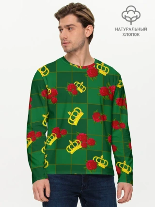 Мужской лонгслив базовый / Короны и розы