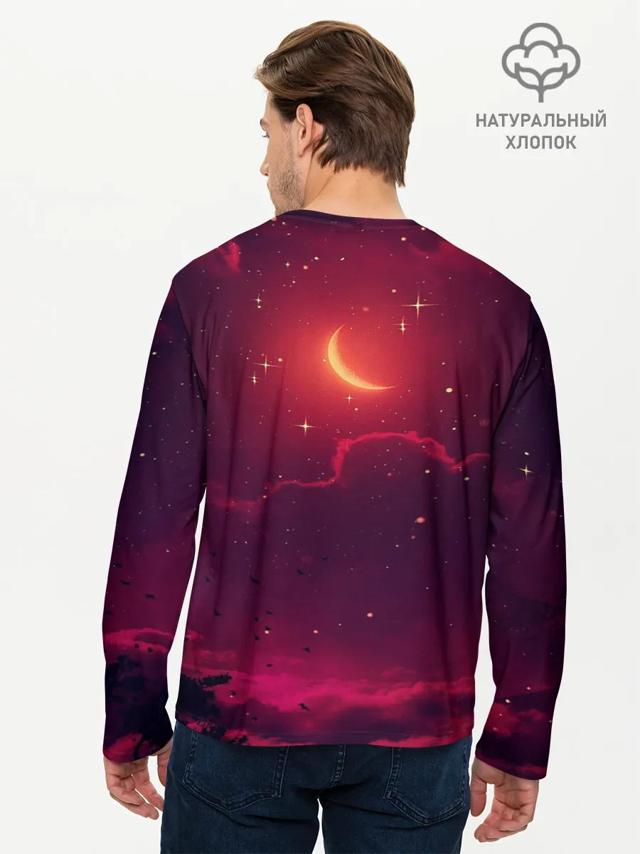 Мужской лонгслив базовый / СКАЗОЧНАЯ НОЧЬ 2 КРАСНЫЙ