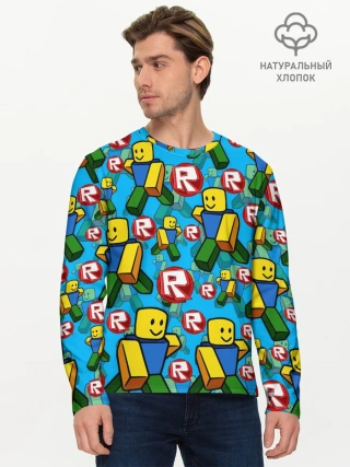 Мужской лонгслив базовый / ROBLOX / РОБЛОКС / NOOB / НУБ