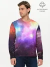 Мужской лонгслив базовый / Космос, сияние и звезды