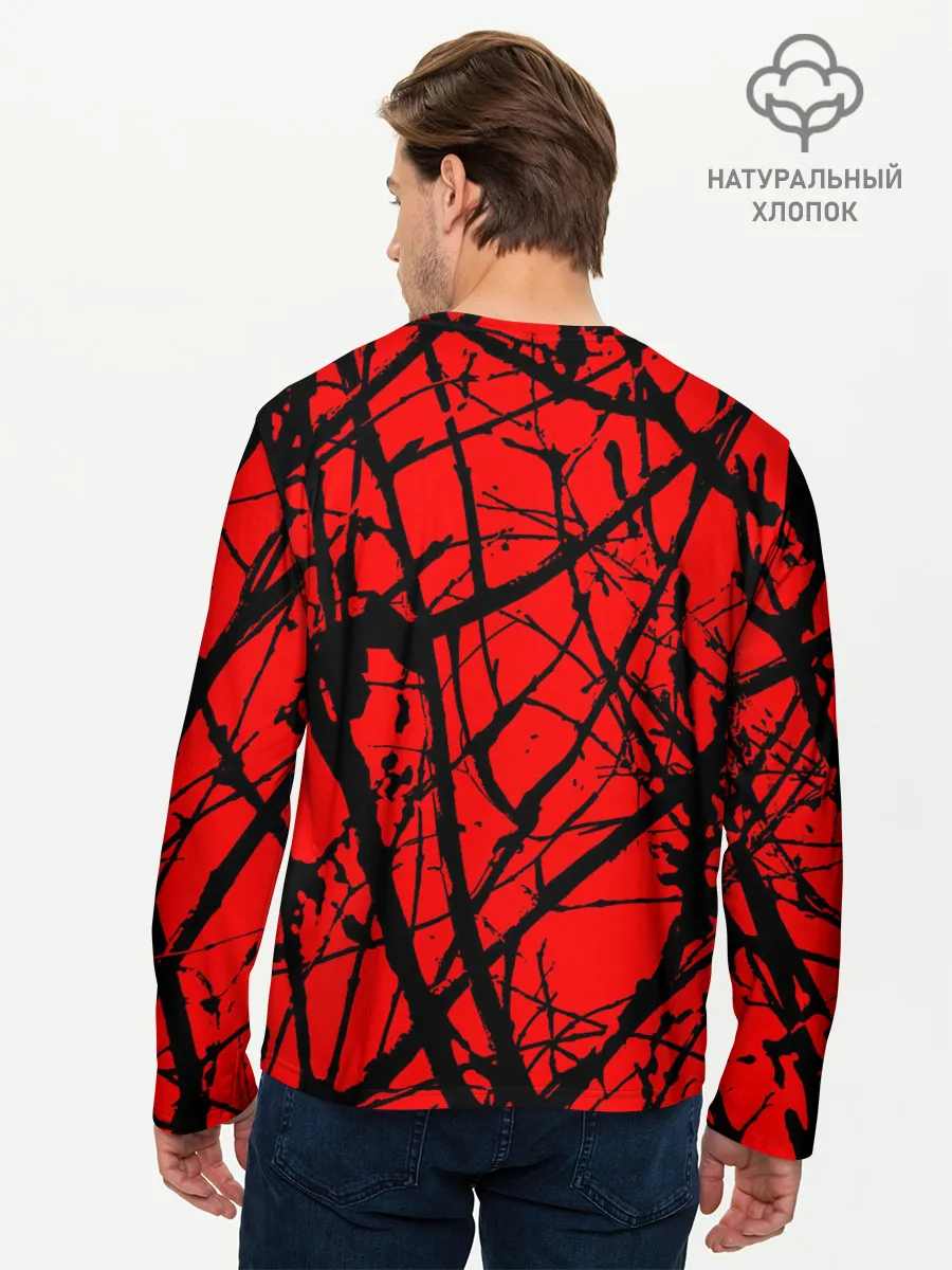 Мужской лонгслив базовый / Хоррор Мрачный лес