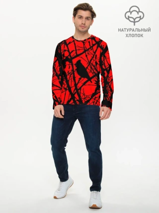 Мужской лонгслив базовый / Хоррор Мрачный лес