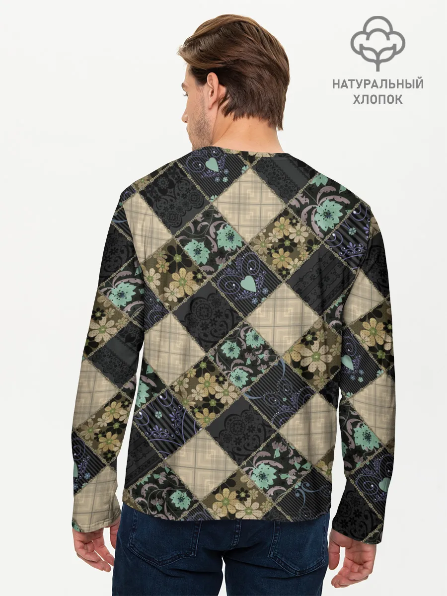 Мужской лонгслив базовый / Лоскутное шитье