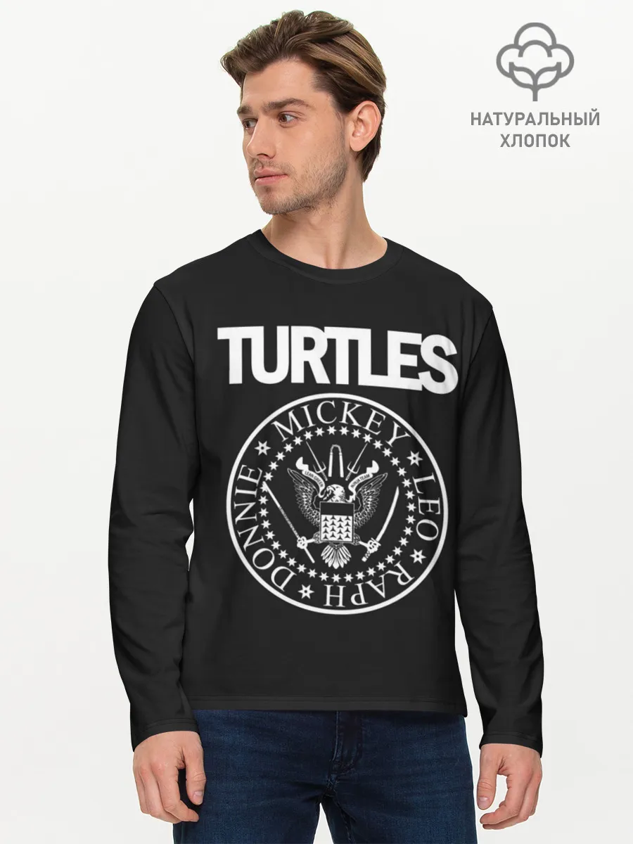 Мужской лонгслив базовый / Ramones x TMNT