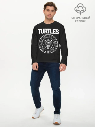 Мужской лонгслив базовый / Ramones x TMNT