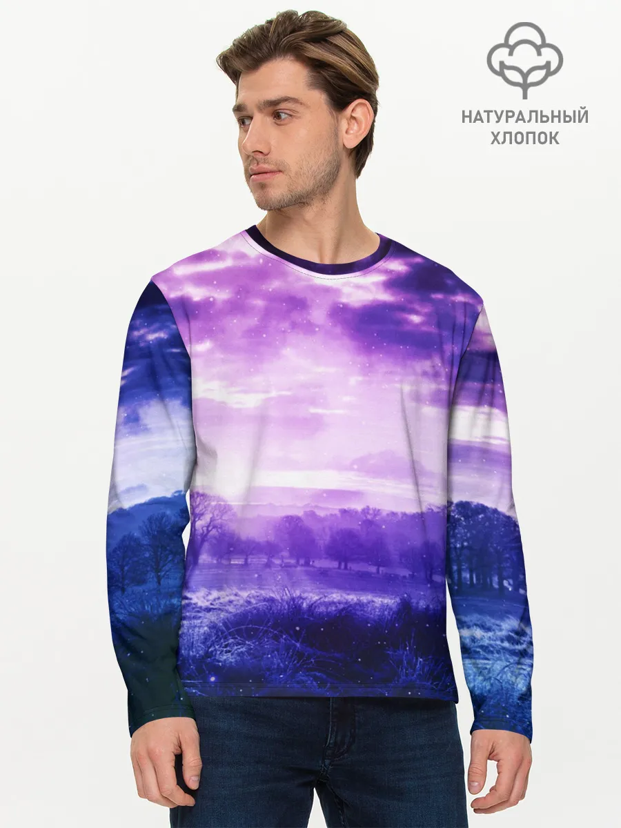 Мужской лонгслив базовый / ФИОЛЕТОВЫЙ РАЙ